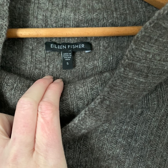 ❤️Eileen Fisher Taupe Yak + Wool Cowl Neck Sweater - Picture 2 of 5